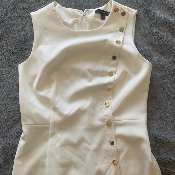 Banana Republic Midi Dress with Gold Buttons - Cream, size 6 - Picture 6 of 9